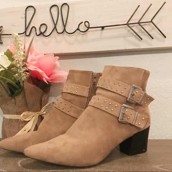 So Me Shoes - SO ME studded ankle bootie with buckle straps